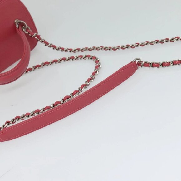 CHANEL Wicker Vanity Chain Shoulder Bag Rattan 2way Pink Silver CC Auth - Picture 9 of 16